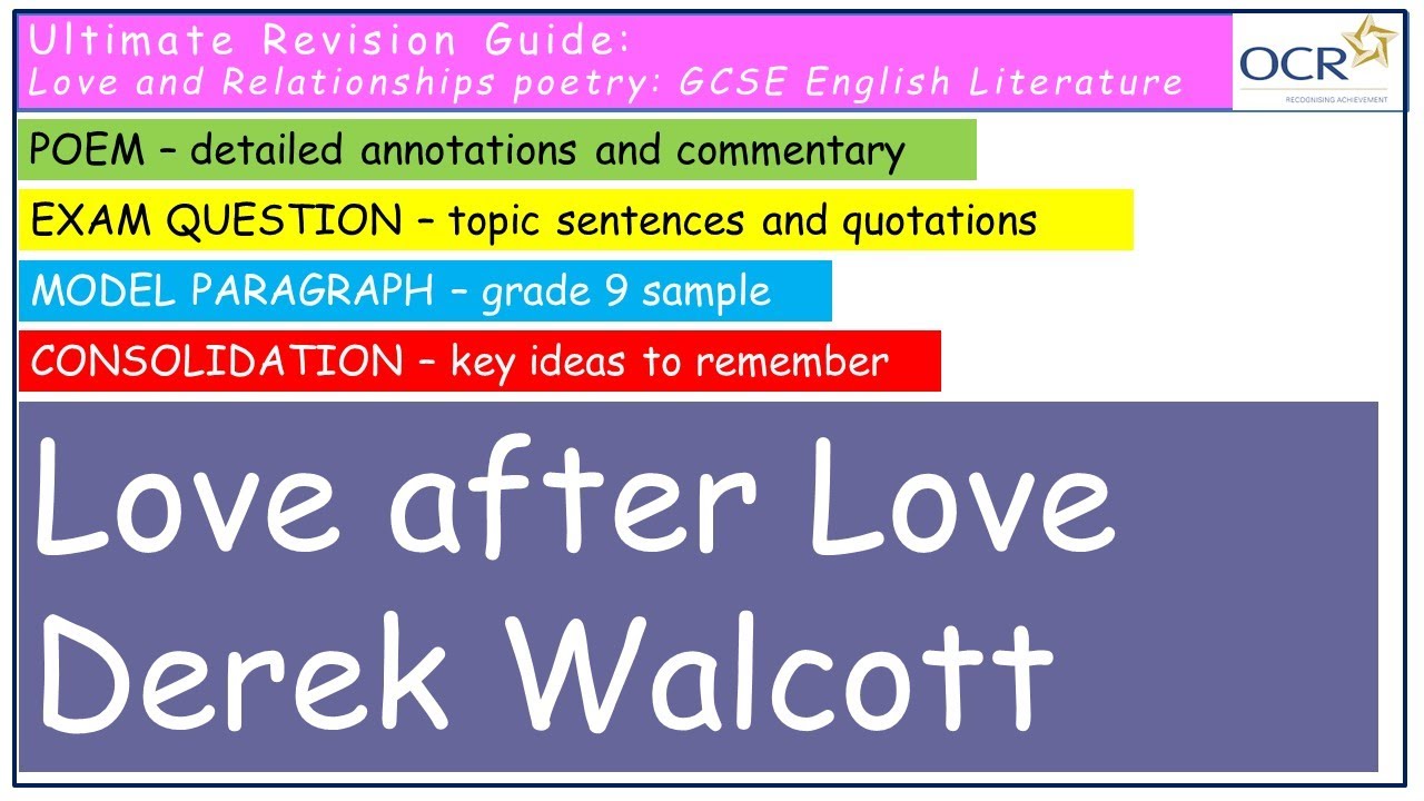 Love After Love - OCR Love and Relationships - Derek Walcott