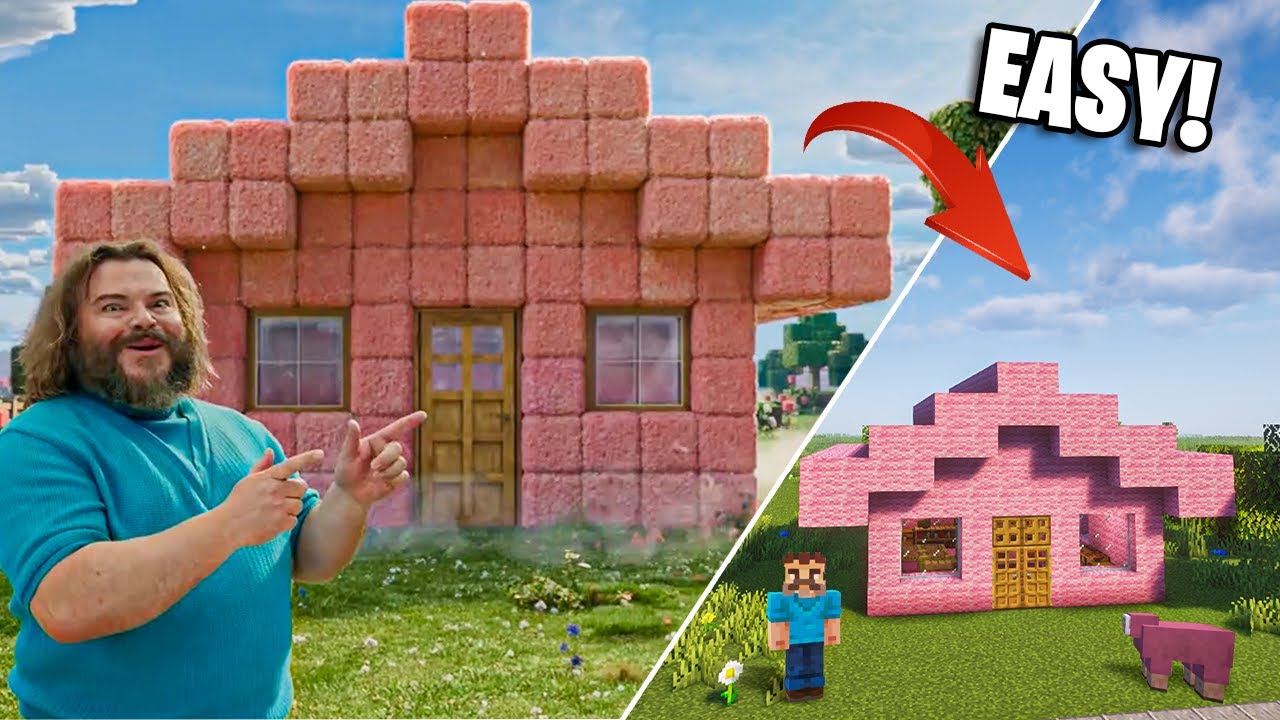 How to Build Steve's Pink House  from the movie Minecraft