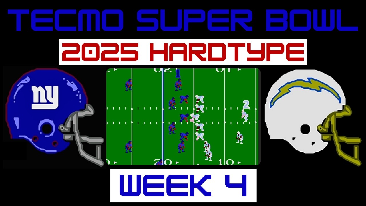 Суперкубок 2025 от Tecmo — Giants против Chargers, 4-я неделя — NES