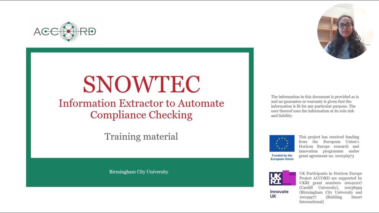 ACCORD - SNOWTEC Information Extractor to Automate Compliance Checking