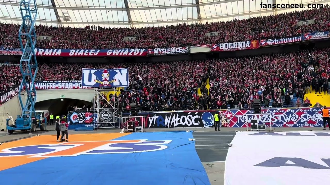 Ruch Chorzów - WISŁA KRAKÓW (22.02.2025) doping i oprawa