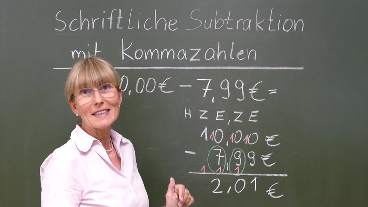 Schriftliche Subtraktion mit Kommazahlen | Einführung | MatheAberKlar