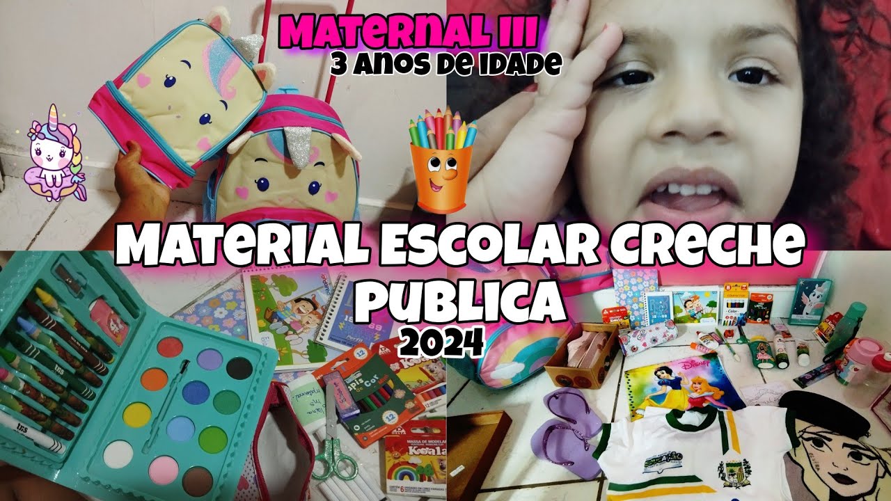 MATERIAL ESCOLAR DA MINHA FILHA DE 3 ANOS | MATERNAL III CRECHE PUBLICA