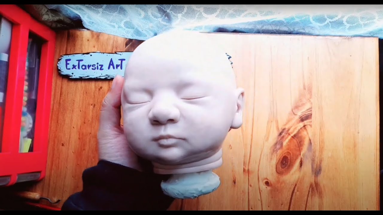 Sculpting a baby Face (Reborn Baby Doll 50 cm) in polymer clay, Baby Gabriel TimeLapse (1/4)