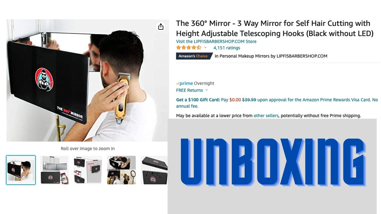 UNBOXING Lipfis The 360 Mirror 3 Way for Self Hair Cutting with Hooks and LED Lights | HD