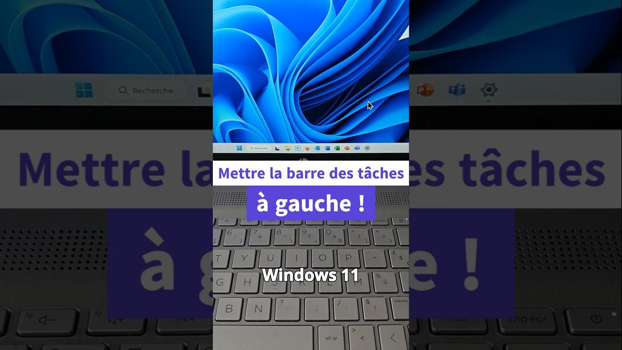 Remettre la barre des t&acirc;ches &agrave; gauche sur Windows 11 😍😍 #shorts #astuce #windows11 #phformation