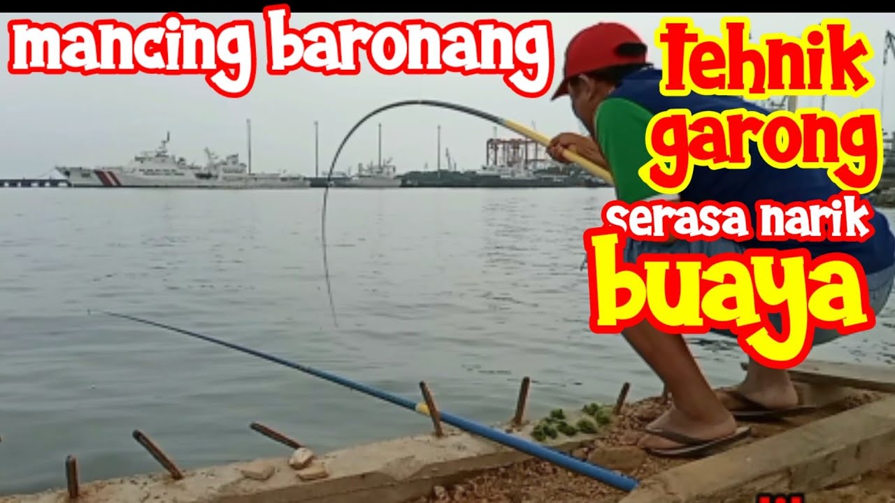 MANCING BARONANG tehnik garong serasa narik buaya || rabbitfish fishing #mancingmania#garongernusan