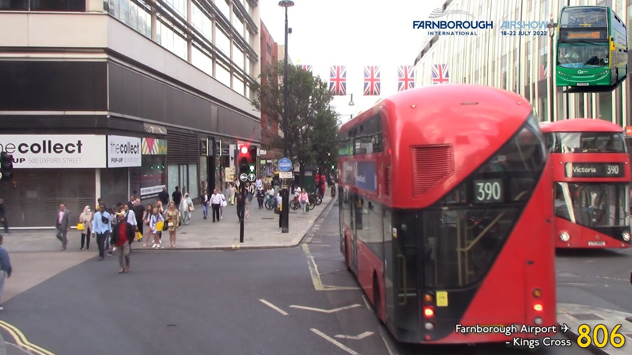 Shuttle Timelapse | Go-Ahead Commercial Route 806: Farnborough Airport - King's X St Pancras, London