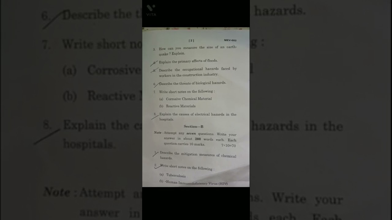 PGDEOH  MEV002 ENVIRONMENTAL  And Occupational  HAZARDS  MARCH 2022 EXAM  Question  Paper