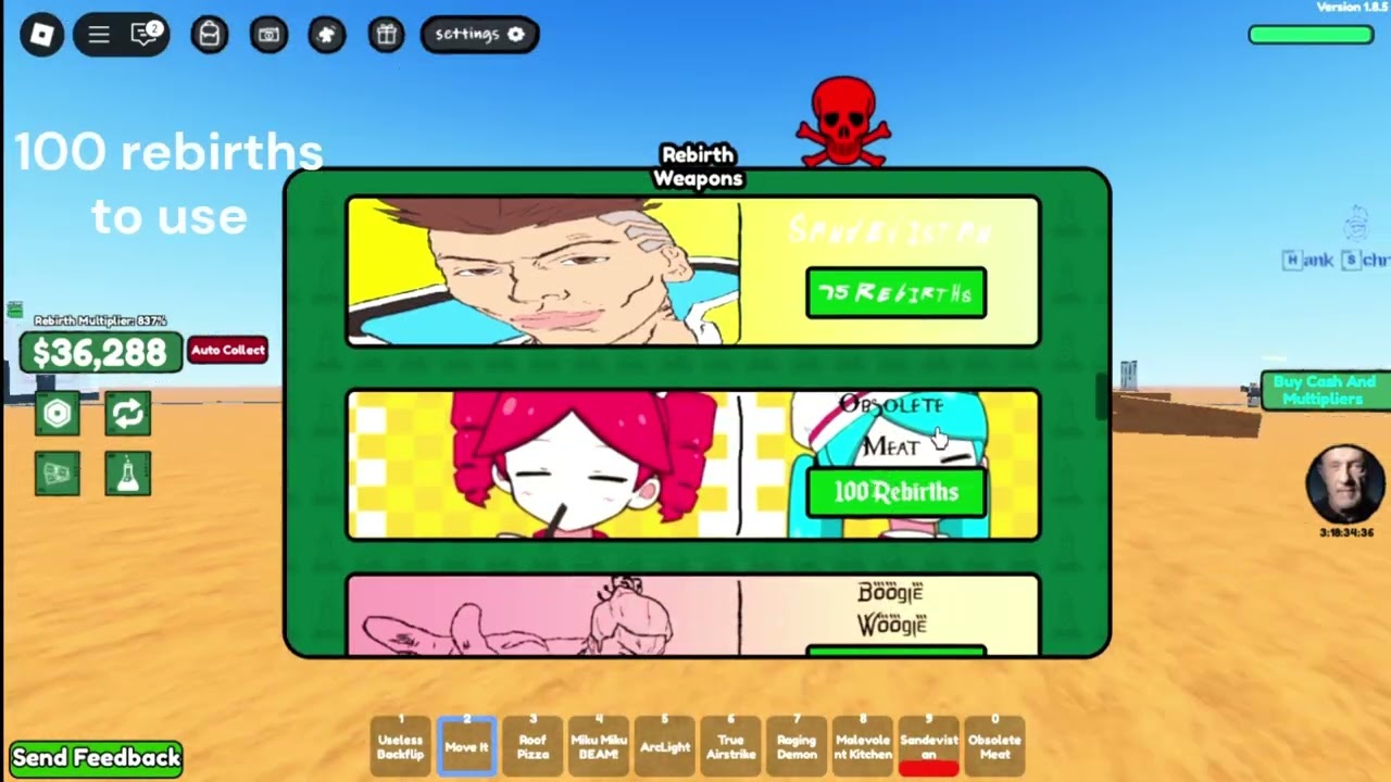 Showcasing every rebirth weapon/move on Roblox Breaking Bad Tycoon