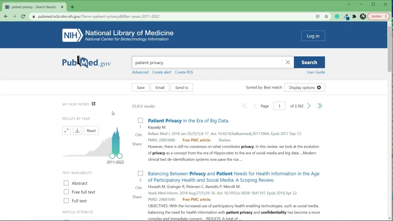 Utiliser les filtres dans PubMed