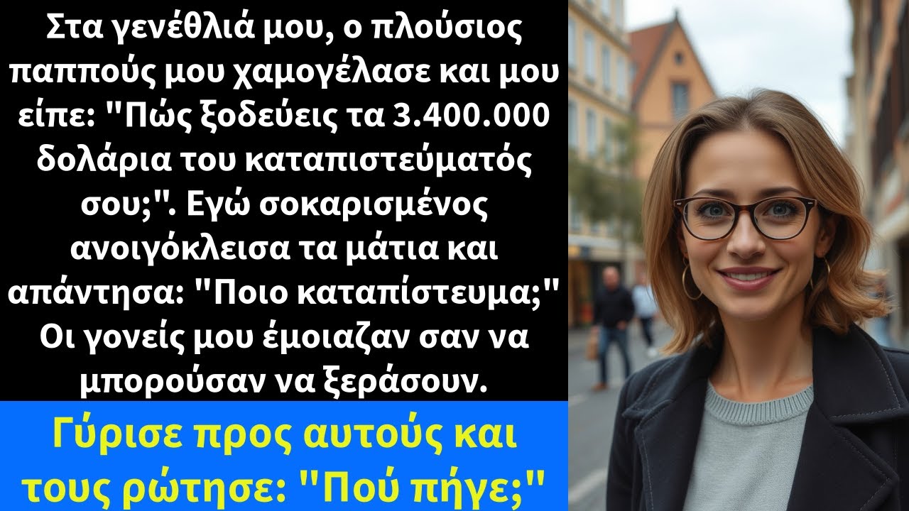 Στα γενέθλιά μου, ο πλούσιος παππούς μου χαμογέλασε και μου είπε: