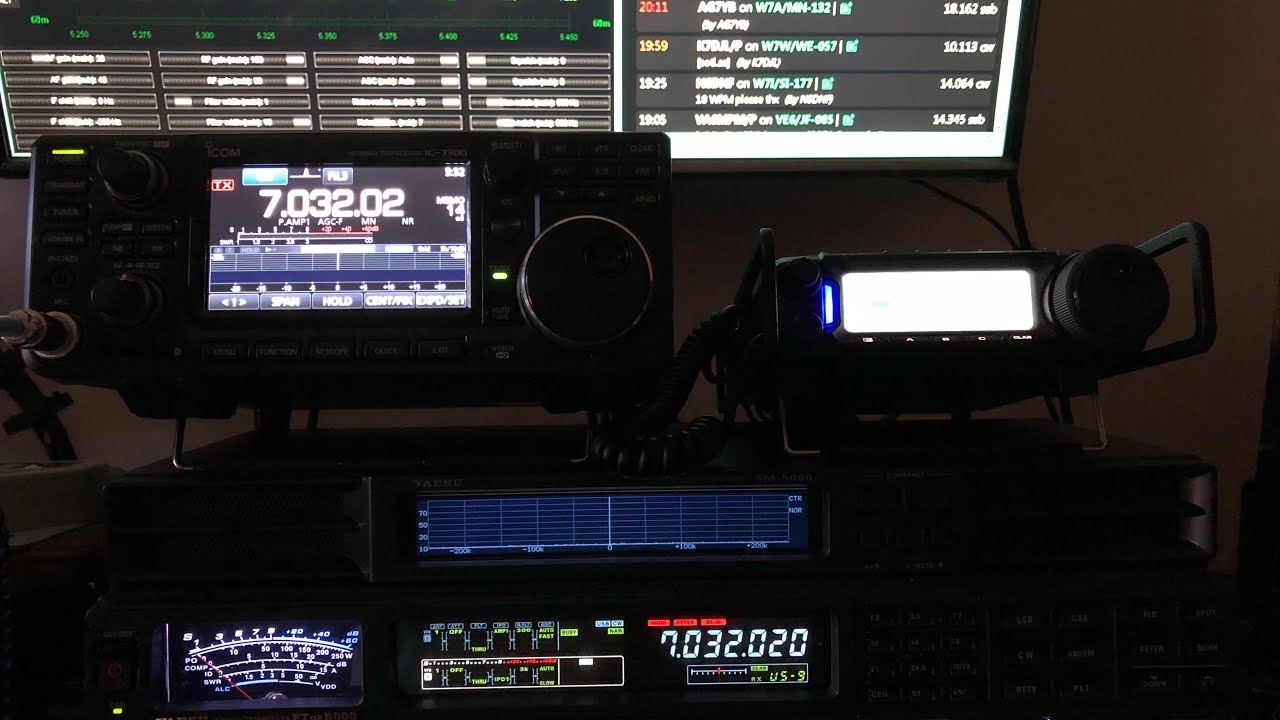 IC-7300 vs FT-891 vs FTdx5000MP receiving QRP CW station