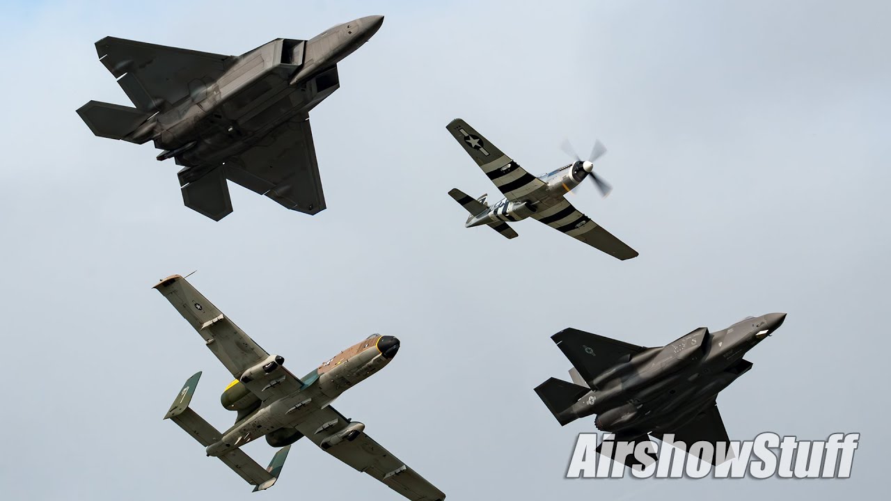 USAF A-10/F-22/F-35 Joint Demo and Heritage Flight - EAA AirVenture Oshkosh 2024