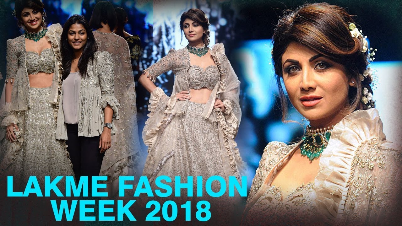 Shilpa Shetty Showstopper For Designer Jayanti Reddy At Lakme Fashion Week 2018