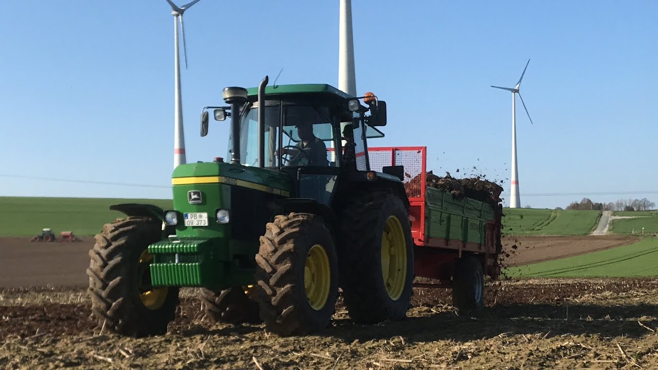 John Deere 3650 + John Deere 2650 am Miststreuen (Sound) GoPro Teil |