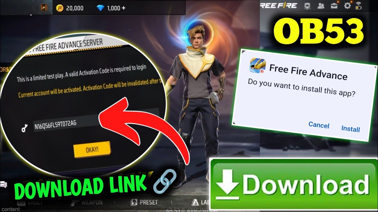 OB53 Advance server download link🖇️✅ | free fire advance server | ff advance server Activation code 