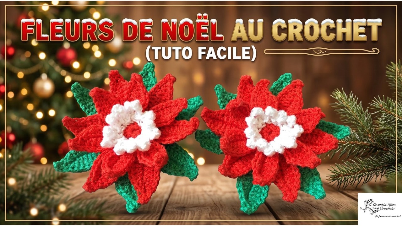 Tuto fleur de Noël au crochet