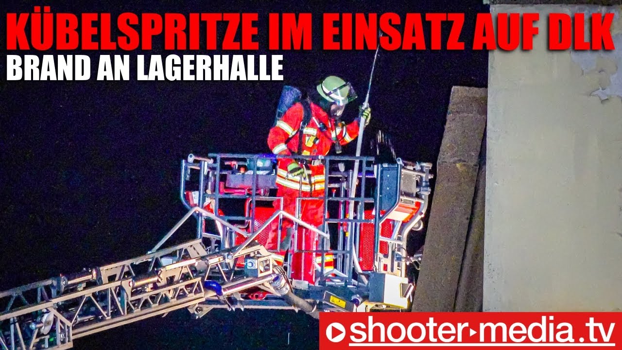 🔥  Brand an Lagerhalle  🔥 | 🚒  Löschen mit Kübelspritze auf der Drehleiter  🚒