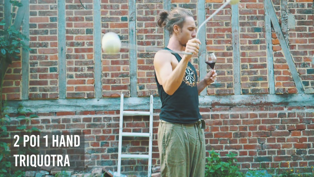 2 Poi 1 Hand Triquotra (Antispin) - Advanced Poi Tutorial