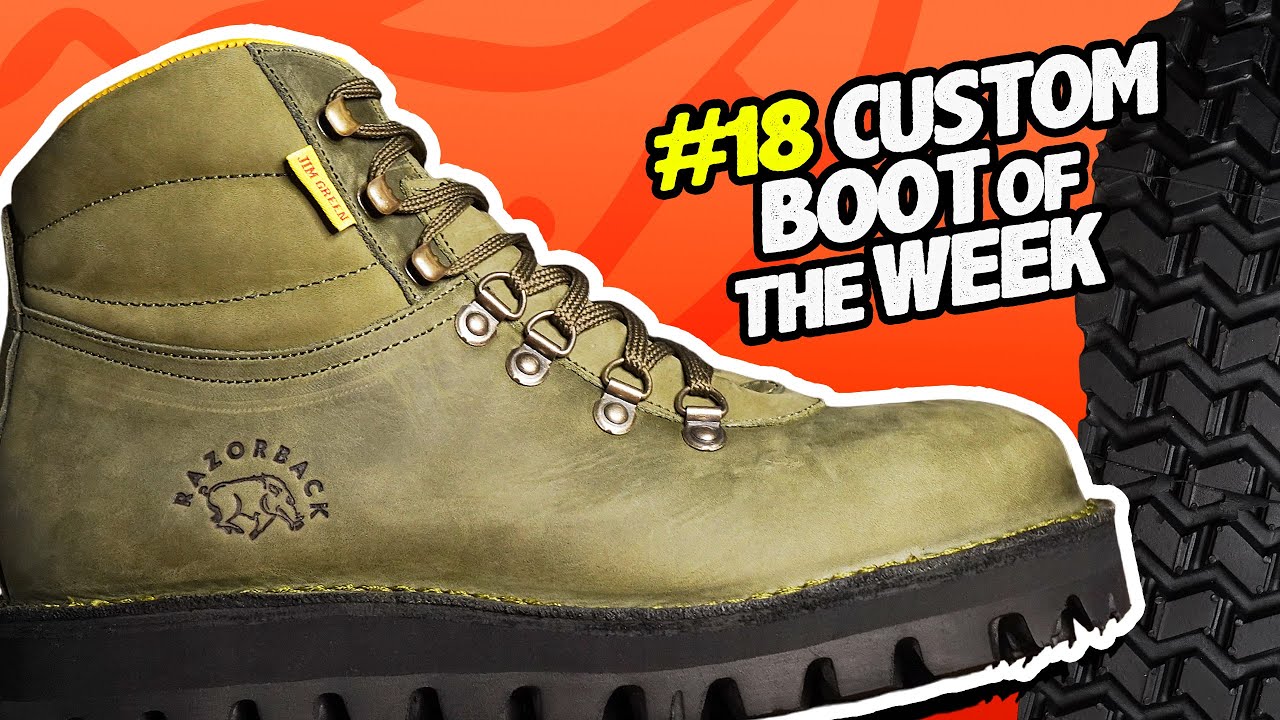 OLIVE TYRE SOLE RAZORBACK // Custom Boot of the Week #18