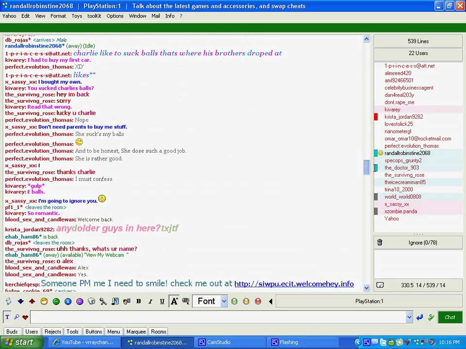 Yahoo! Chat Rooms Yahelite