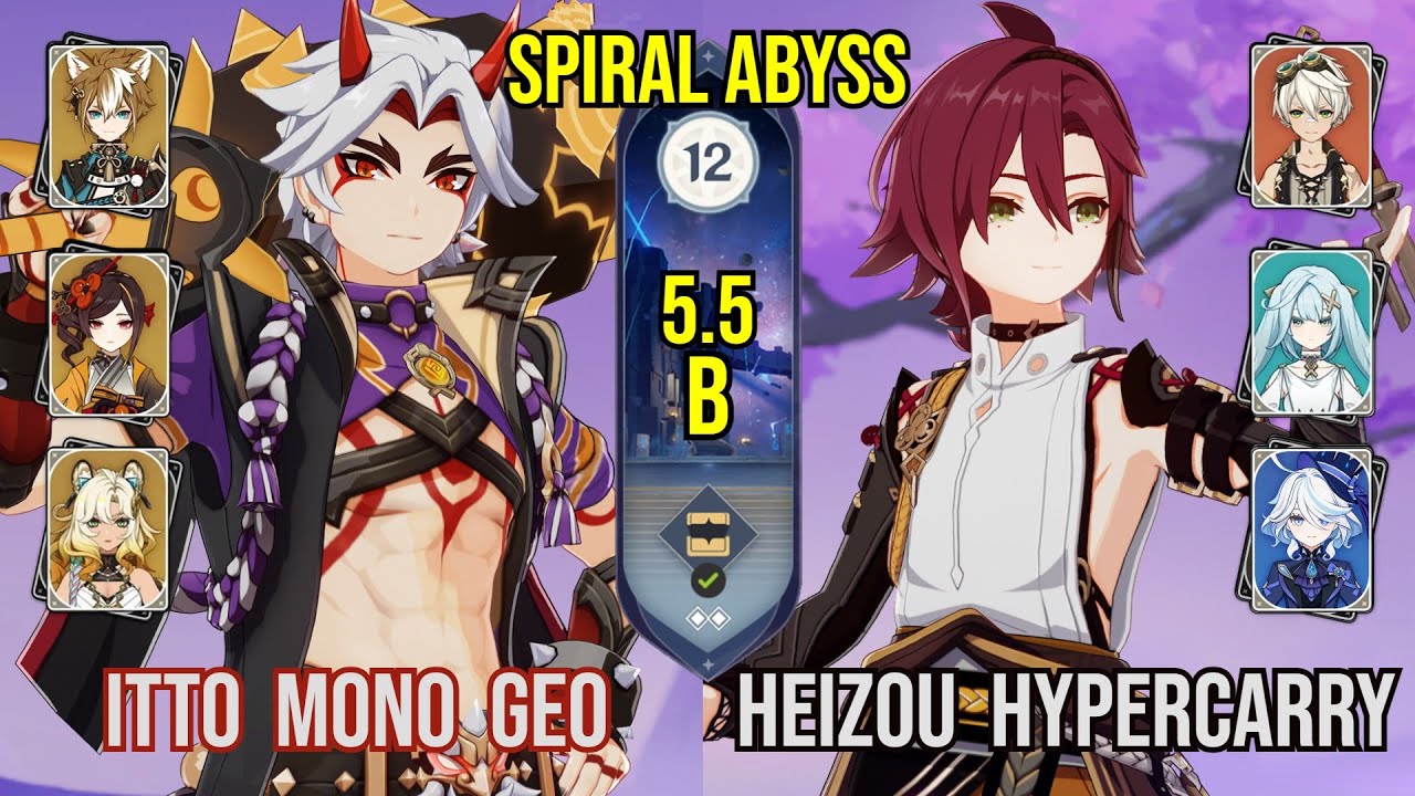 C1 Itto Mono Geo + C3 Heizou Hypercarry | Spiral Abyss 5.5b | Genshin Impact