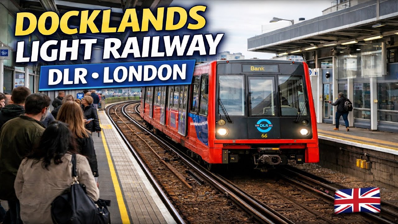 DLR Train Approaching Station | Docklands Light Railway London