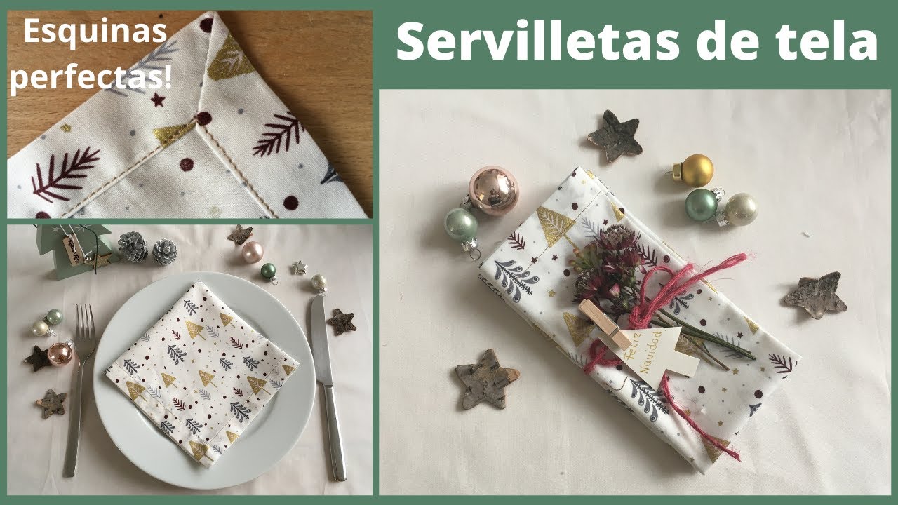 Servilletas de tela para navidad / Coser para regalar  / Servietten nähen / Nähen für Weihnachten