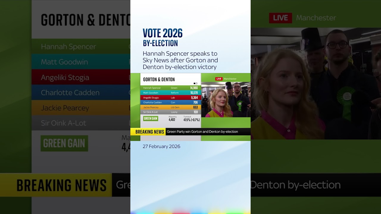 Hannah Spencer reacts to Gorton and Denton by-election victory