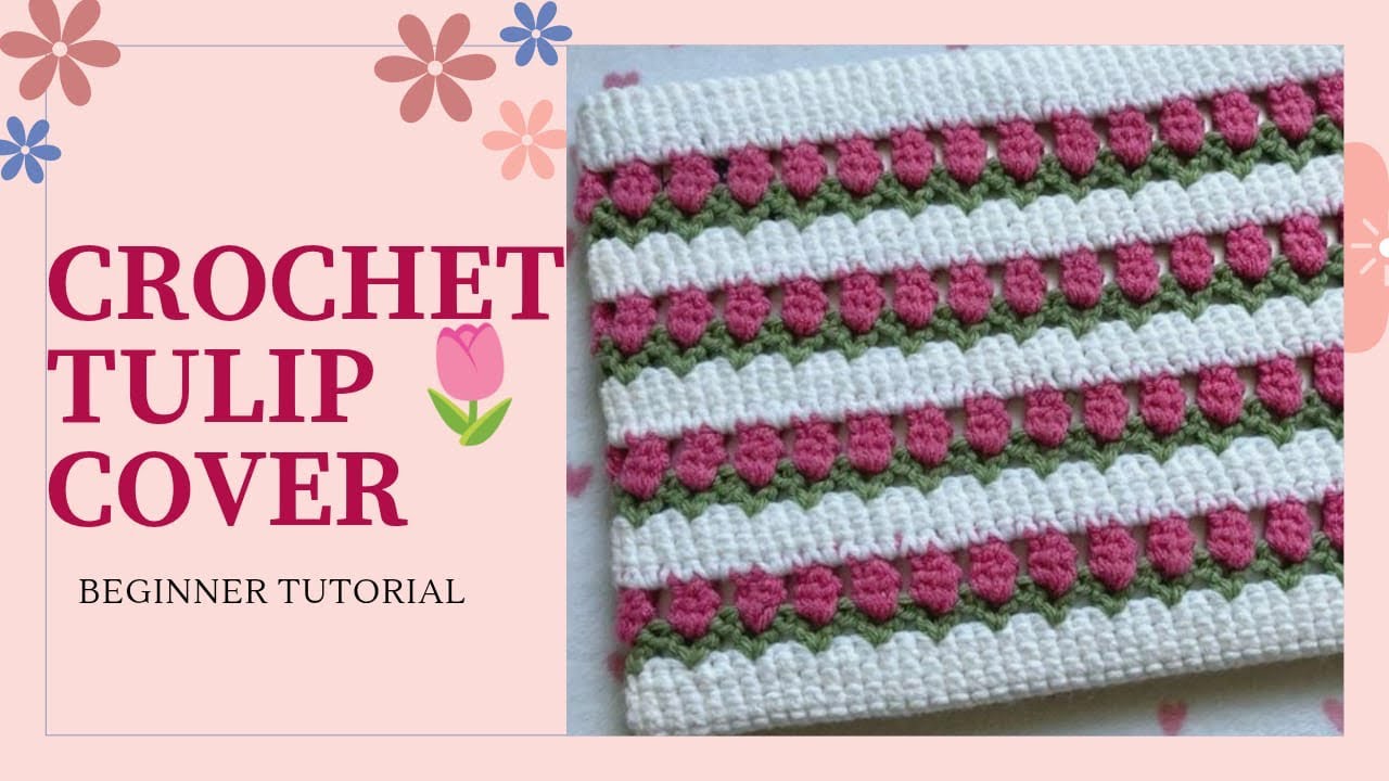 How to crochet  tulip book  Cover 🌷 | tulip laptop cover | book cover 