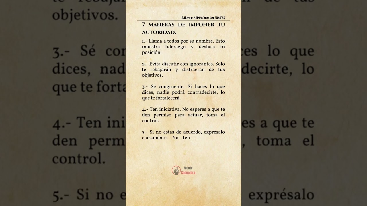 7 MANERAS DE IMPONER TU AUTORIDAD  #habilidadessociales #libros #superacion #alfa #atraccion #amor