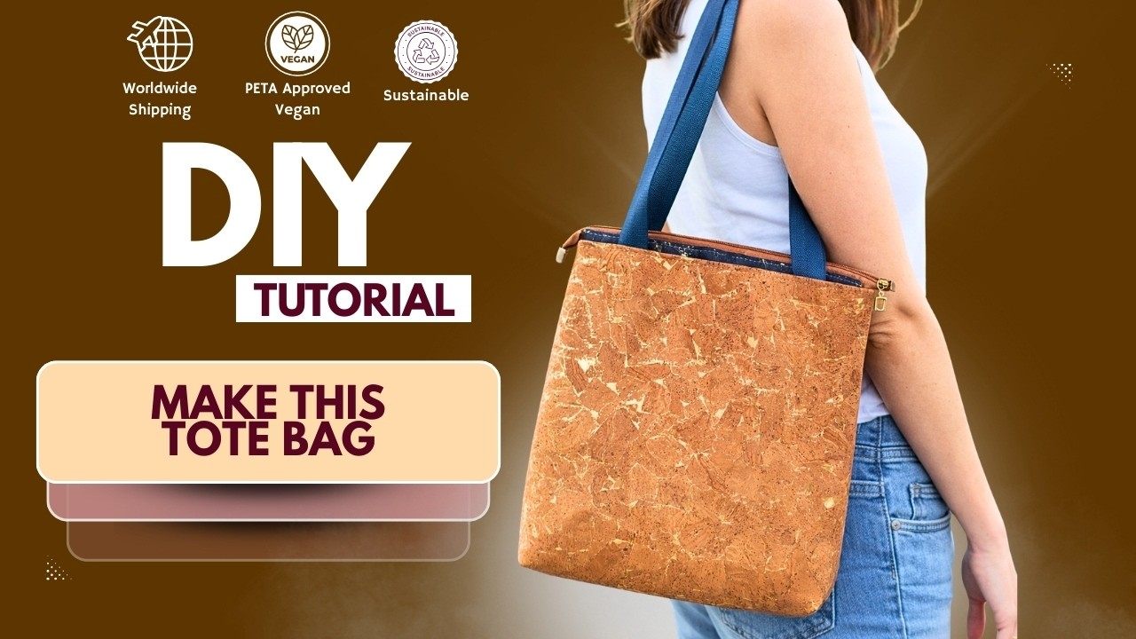 DIY Structured Tote Bag with Zipper | Easy Step-by-Step Sewing Tutorial