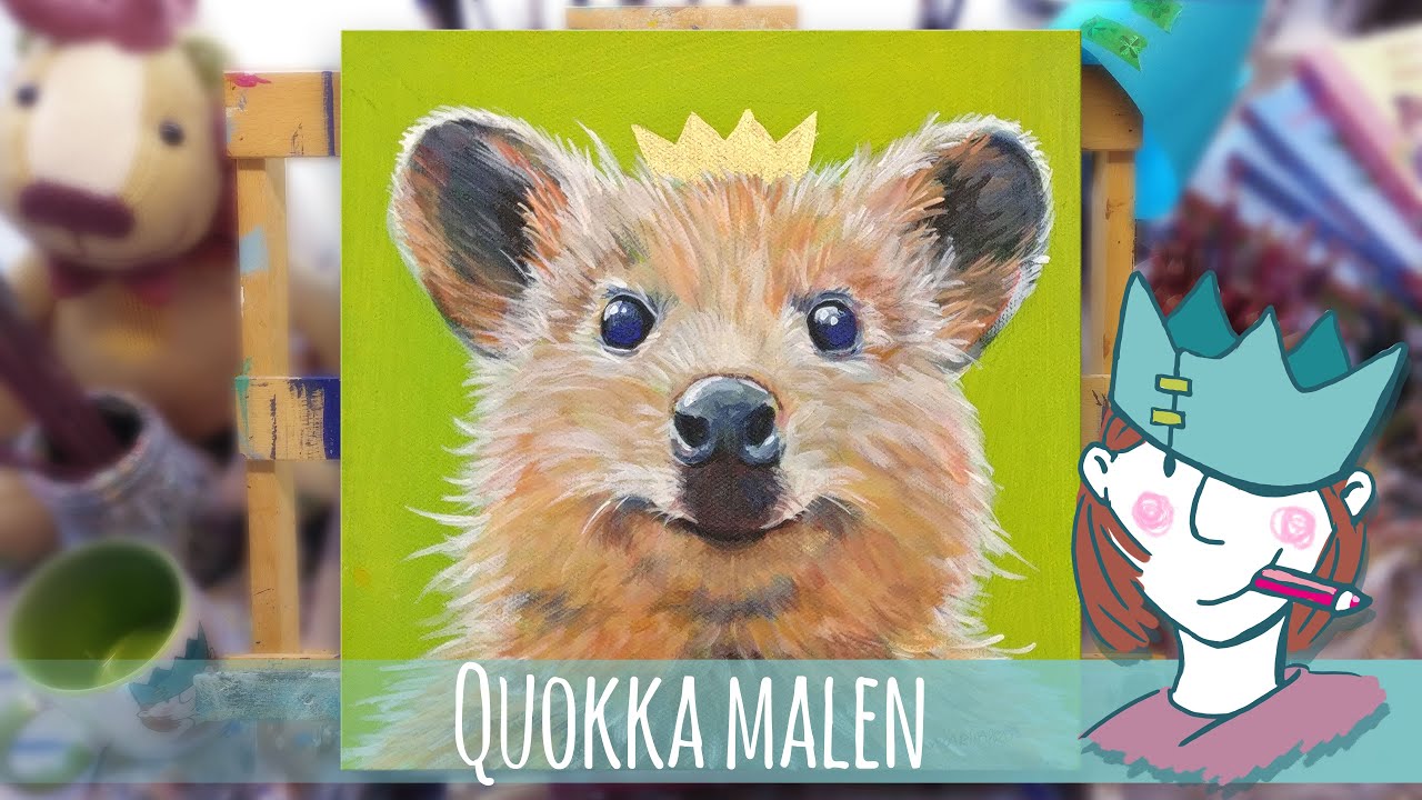 Kurzschwanz Känguru malen Zeitraffer / Quokka Time Lapse + Happy Music + Didgeridoo