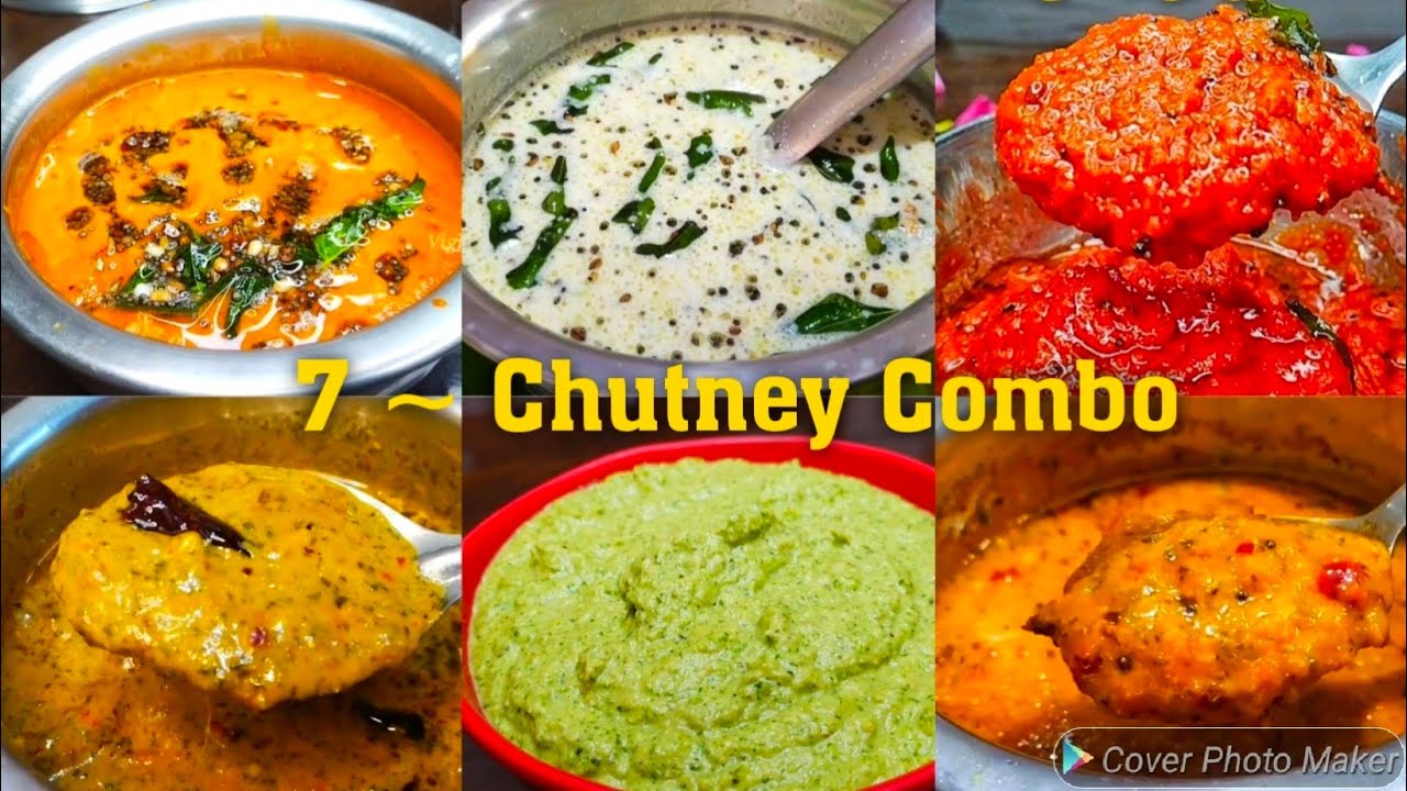 7 ~ Chutney Combo | தக்காளி சட்னி, தேங்காய் சட்னி, வெங்காய சட்னி | Chutney Recipes in Tamil |Chutney