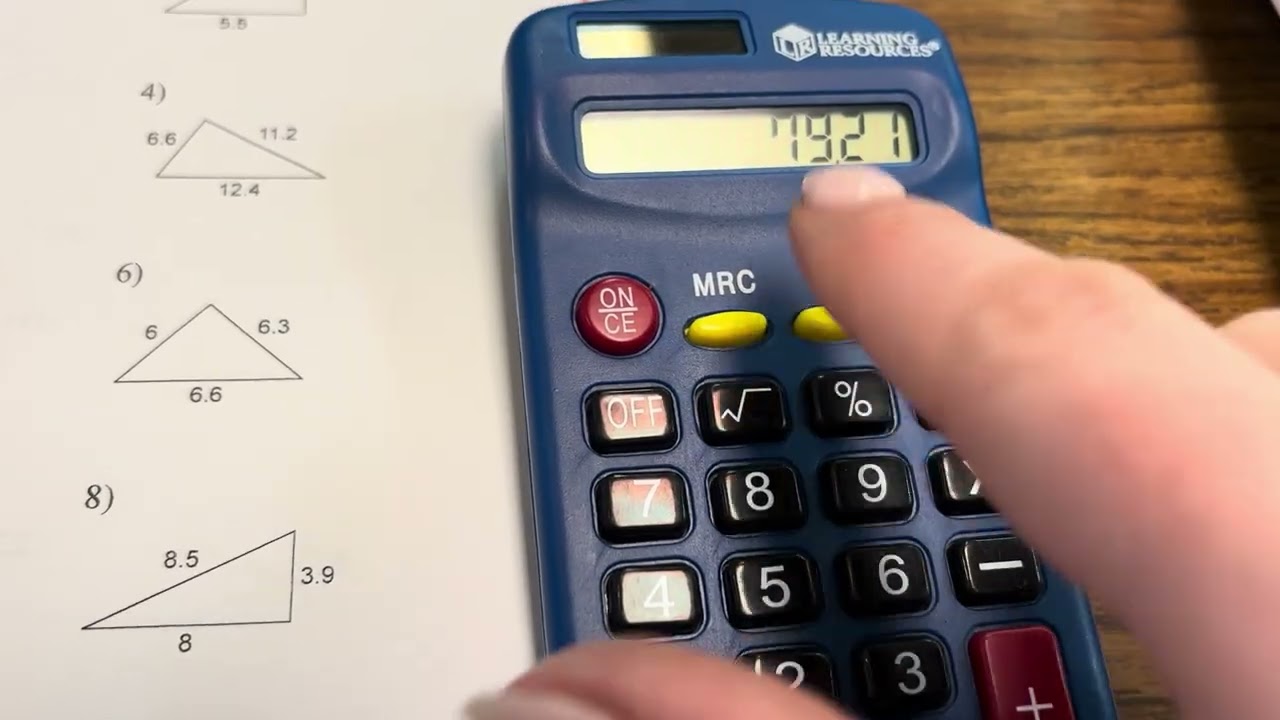 Pythagorean theorem (finding the hypotenuse and solving if it’s a right triangle)
