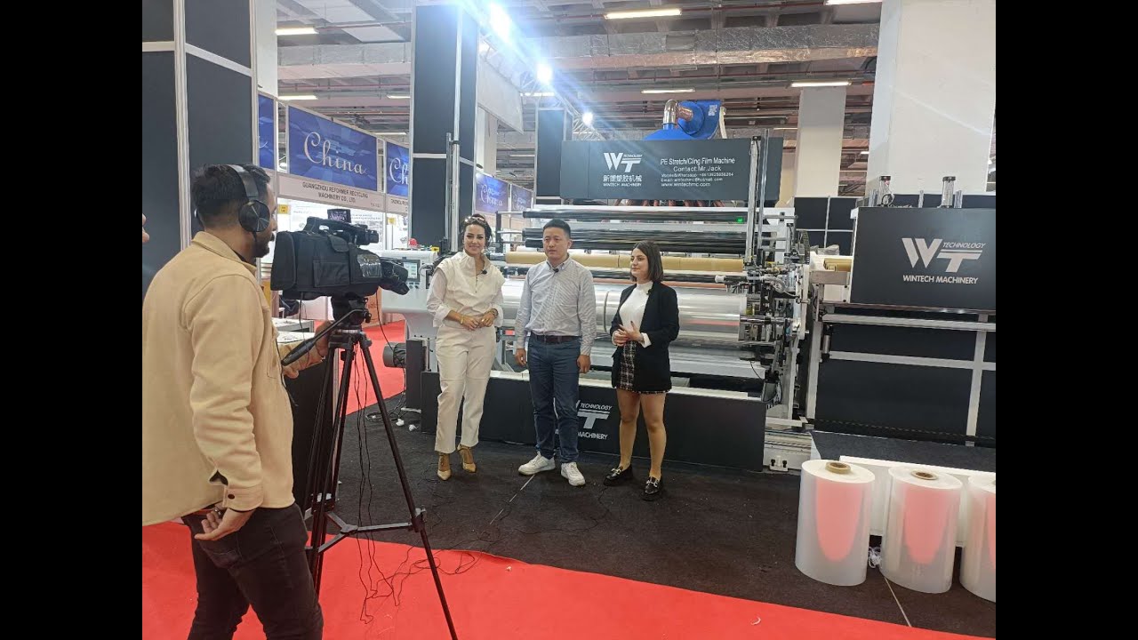 Two meters High speed fully automatic stretch film  machine display in Istanbul ,Turkey