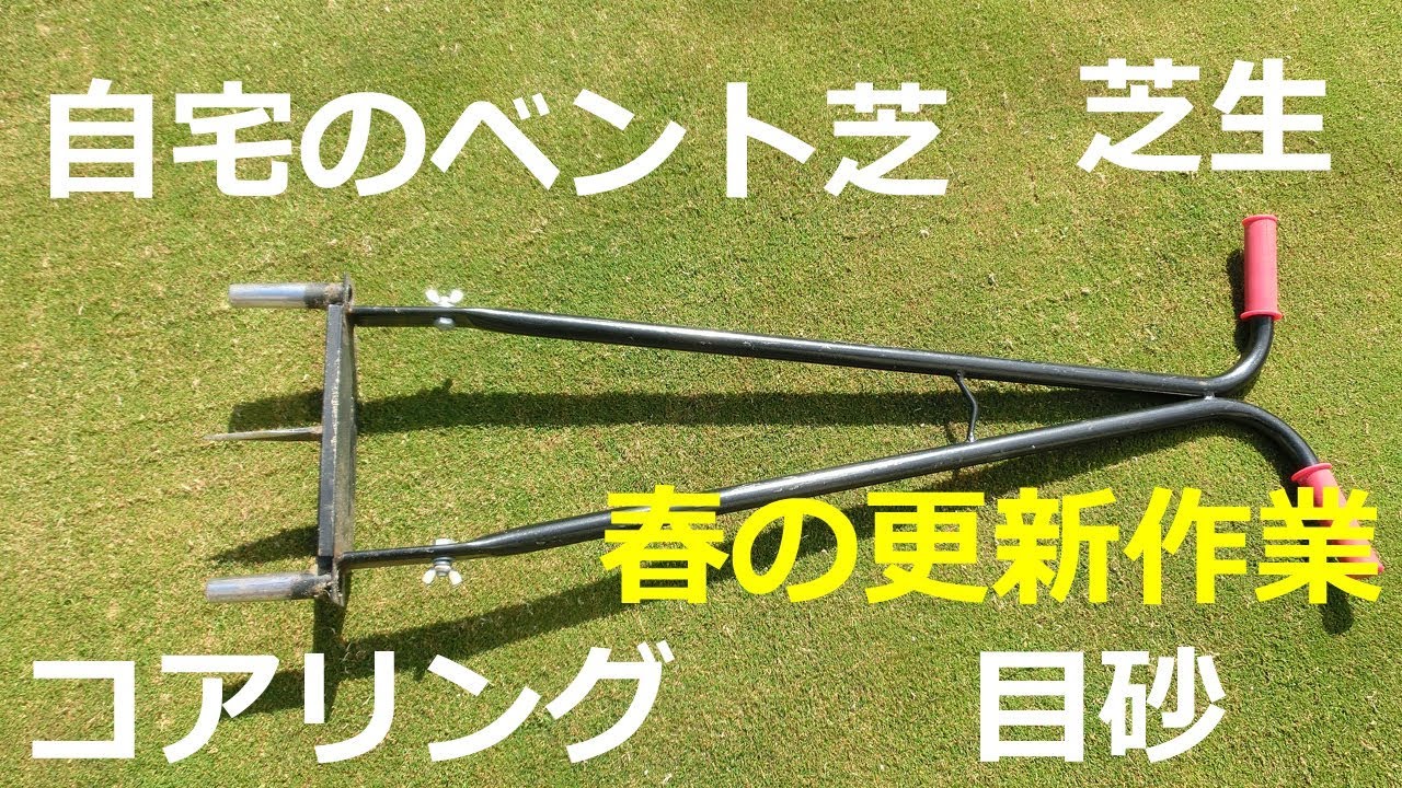 【自宅ベント芝】春の更新作業その２～コアリング・目砂