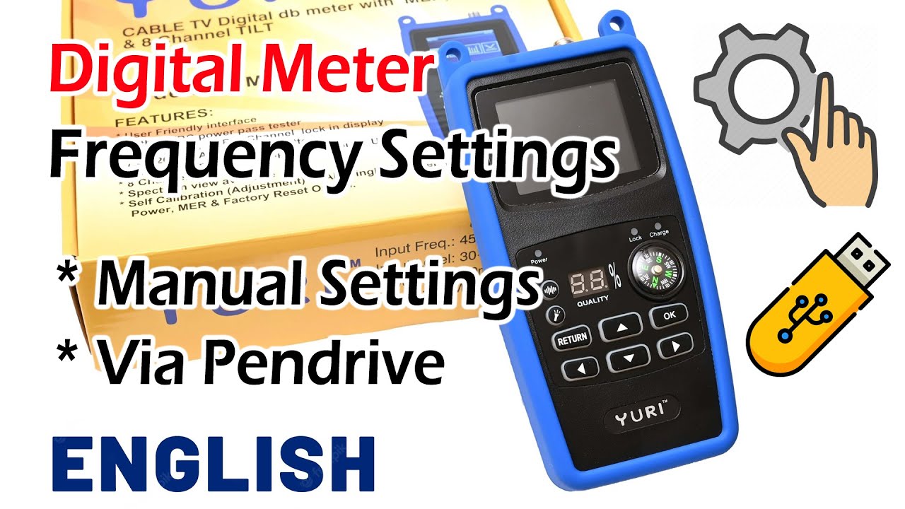 English - Cable TV Digital Meter Frequency Symbol Rate Settings Video - YURI YCM99G - SOLID SF750