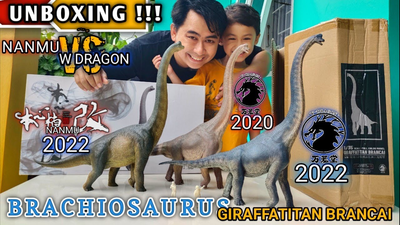 BRACHIOSAURUS NANMU VS W DRAGON COMPARISON | UNBOXING MAINAN DINOSAURUS JURASSIC WORLD