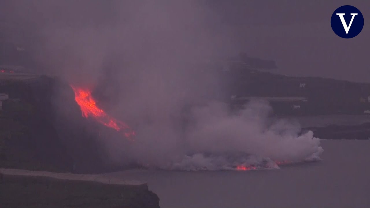 Imágenes impactantes del delta de lava ganando terreno al mar en La Palma