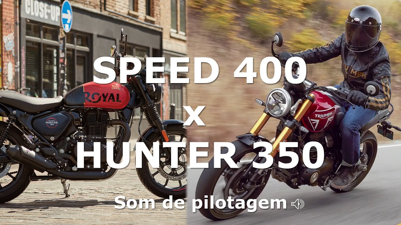 TRIUMPH Speed 400 x Royal Enfield Hunter 350 com som de pilotagem