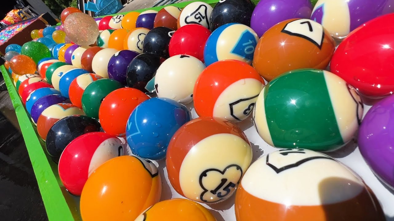 Marble Run ☆ ASMR of billiard balls and colorful balls rolling