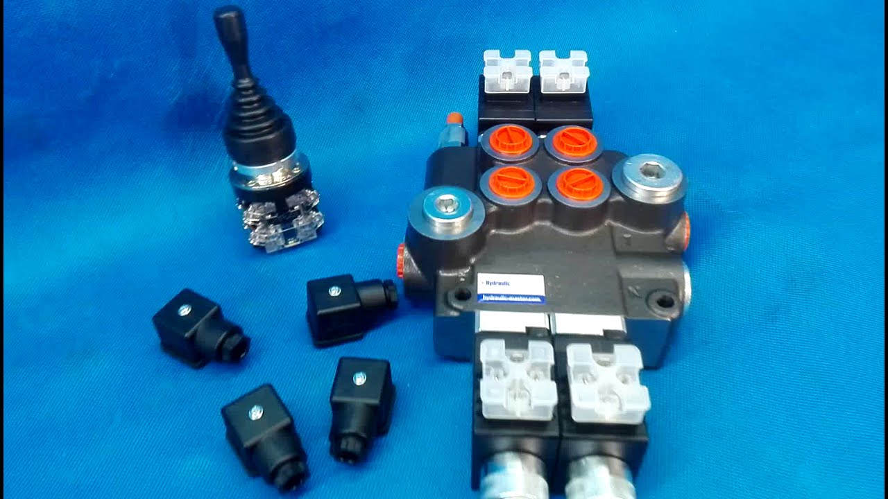 Hydraulic Valve Monoblock from BADESTNOST 2 SECTIONS 50 l/min (16GPM) 12VDC + JOYSTICK ON/OFF