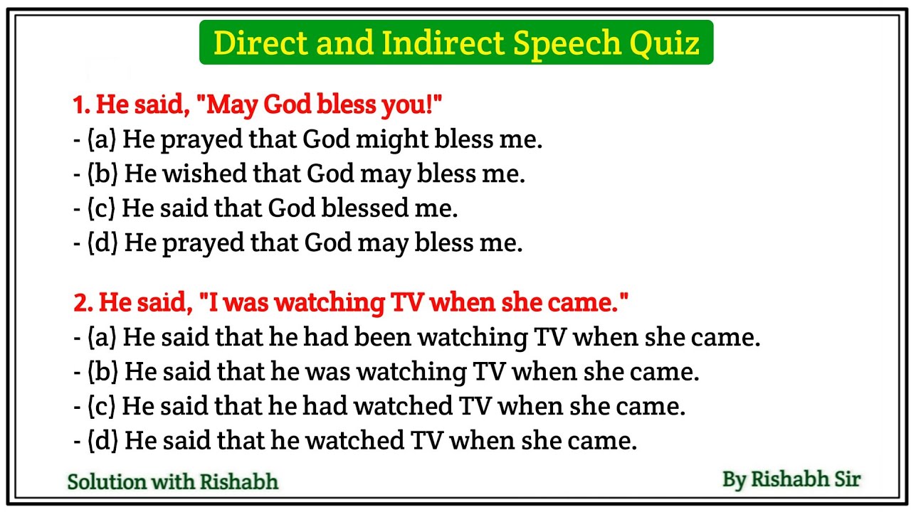 Direct and Indirect Speech in english grammar| Direct Indirect speech | Narration in english grammar