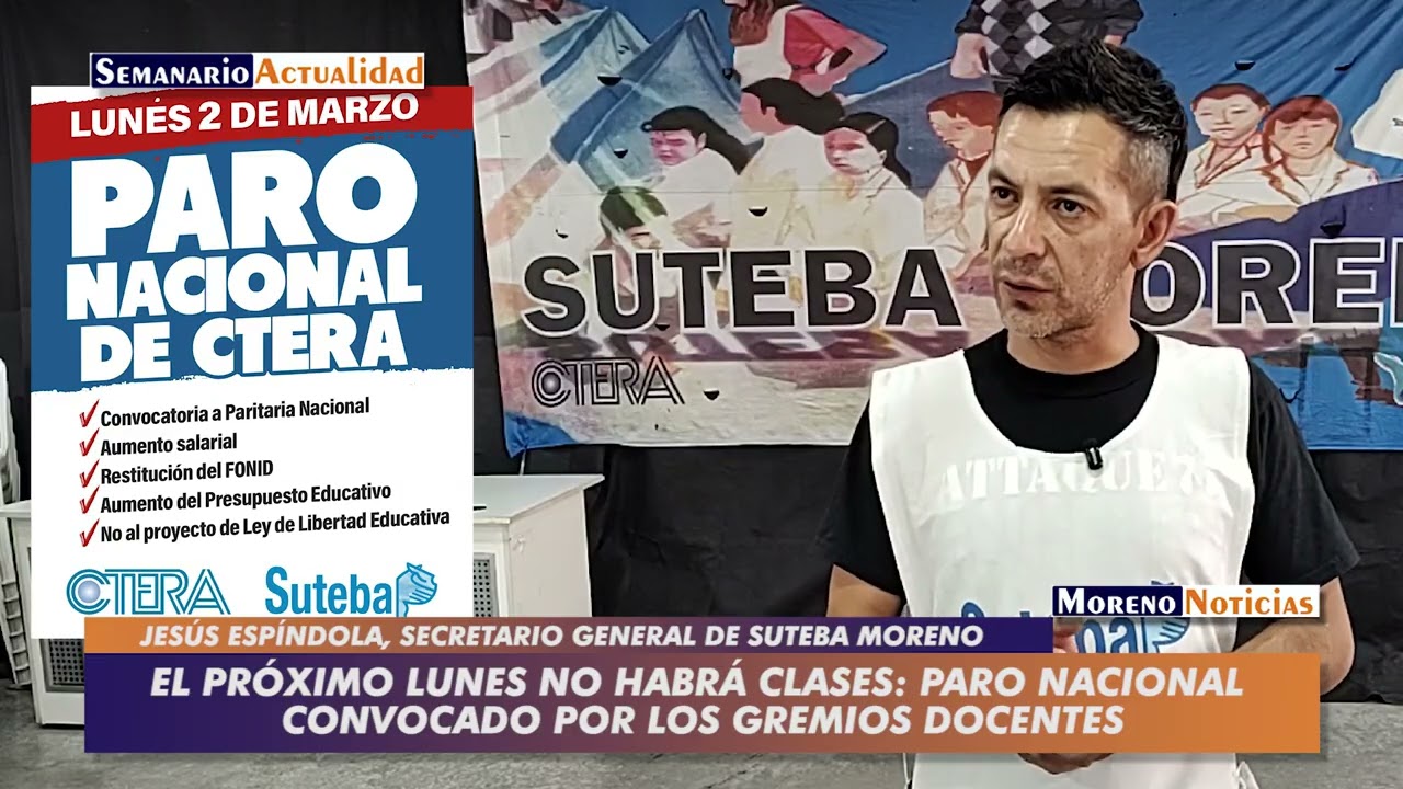 El próximo lunes no habrá clases: Paro nacional convocado por los gremios docentes