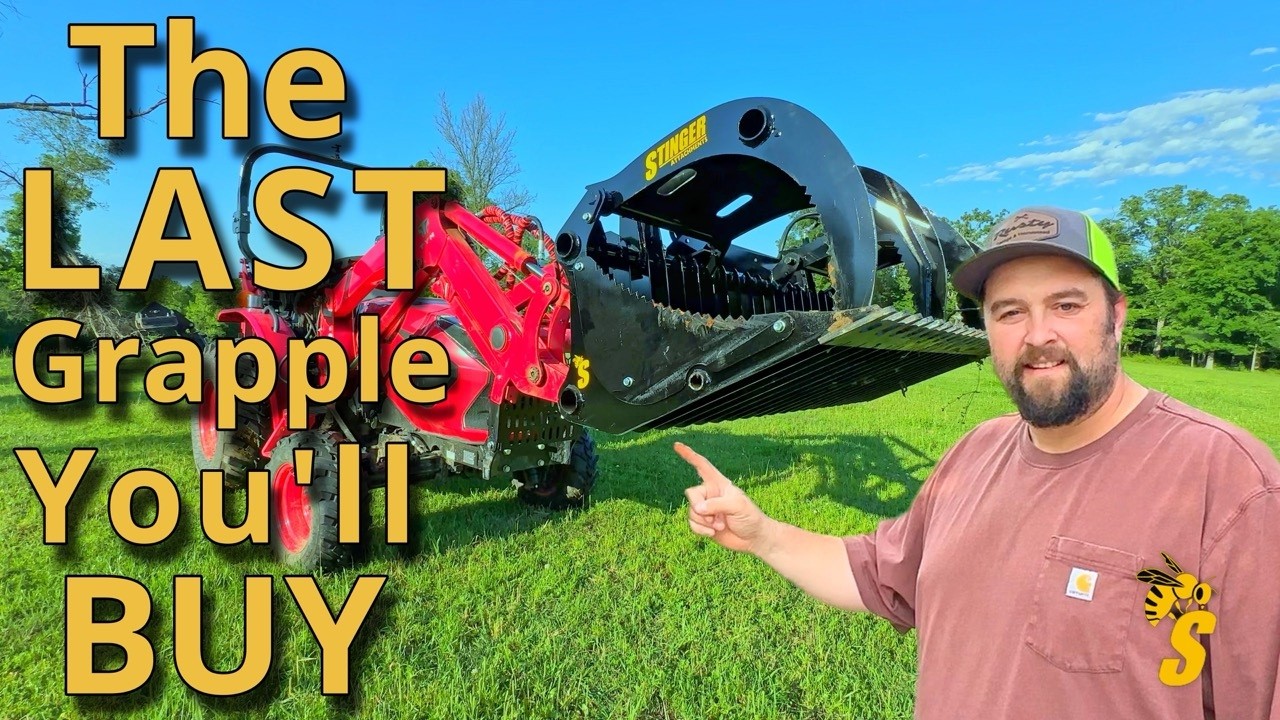New Grapple Design from Stinger Attachments | Compact Tractor Grapple Test & Review