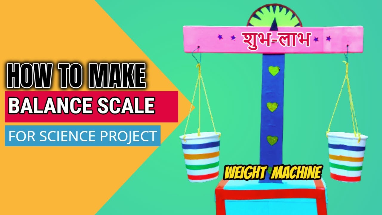 Balance Weighing Scale 3D Science Working Model Easy | How to make balance scale for science project