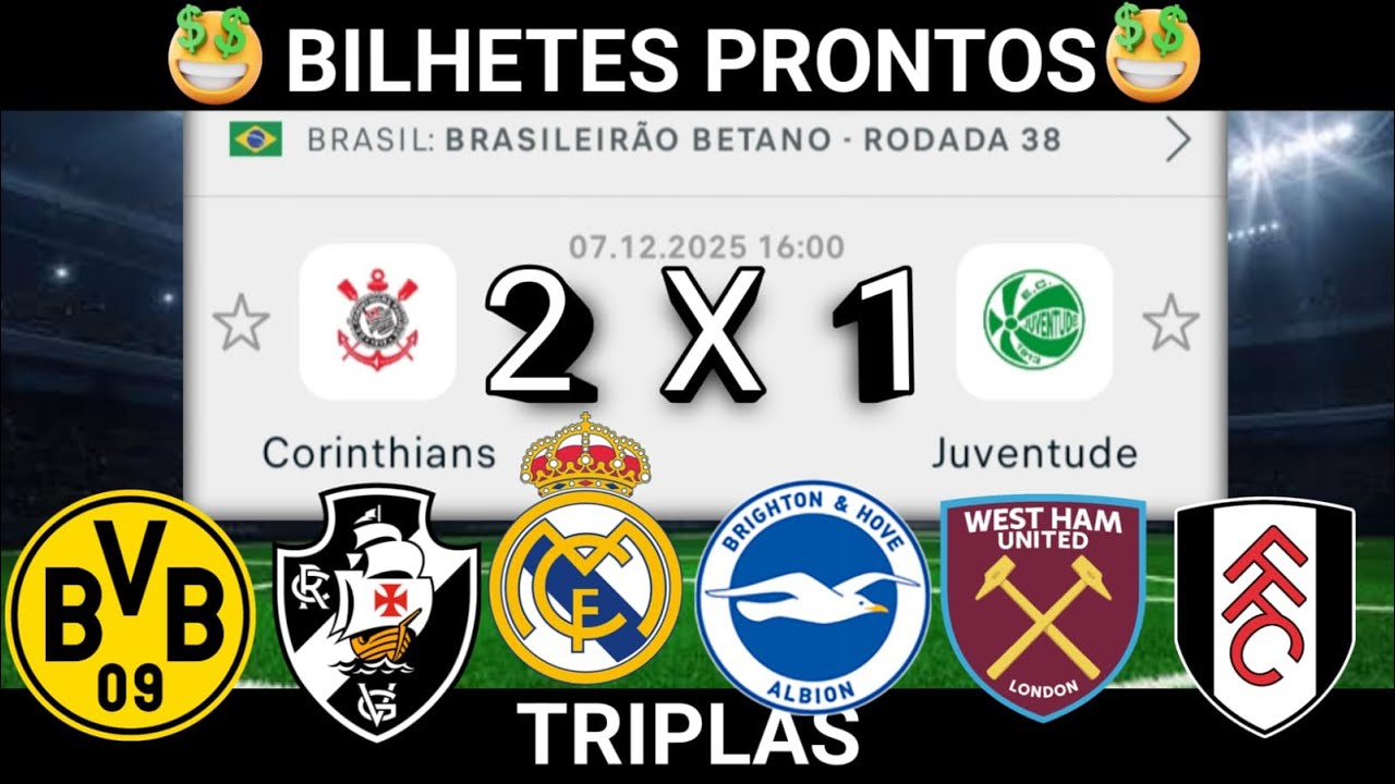 PALPITES DE FUTEBOL PARA HOJE 07 12 2025 DOMINGO COM BILHETES PRONTOS| Palpites da hora