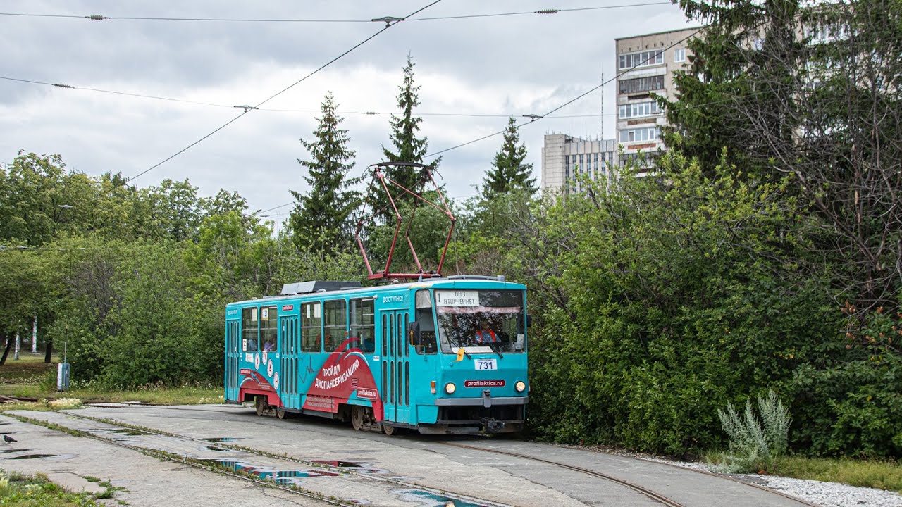 Поездка на стареньком трамвае Tatra T6B5SU по Екатеринбургу